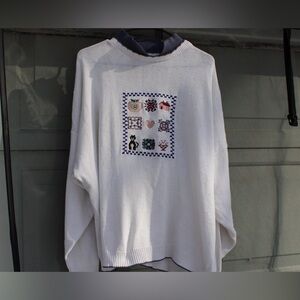 Vintage Cotton Harbor 24W Cottage Core Sweater